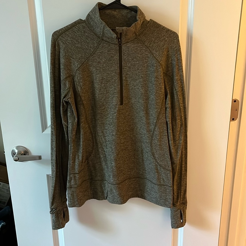 Lululemon 1/2 zip Heathered Green